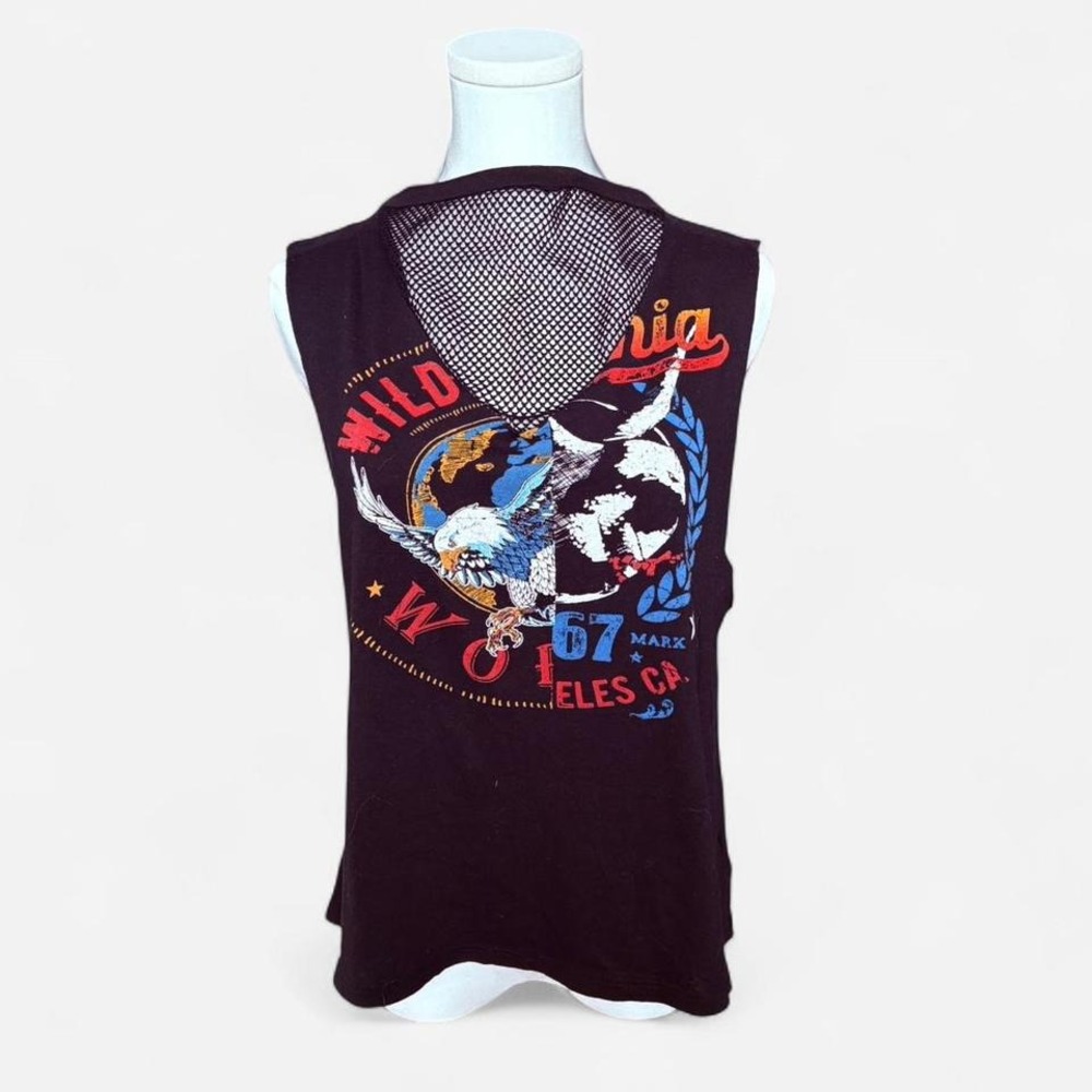 WILD CALIFORNIA Eagle Graphic Tank Top Mesh‎ Women's Sleeveless